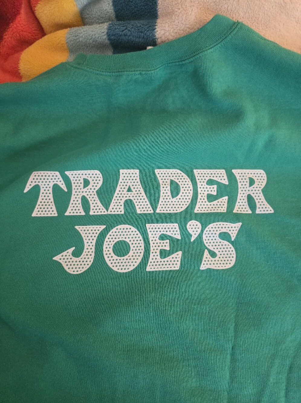Trader Joe's Back Logo Kelly Green Crewneck Sweatshirt (Men's Size XL)